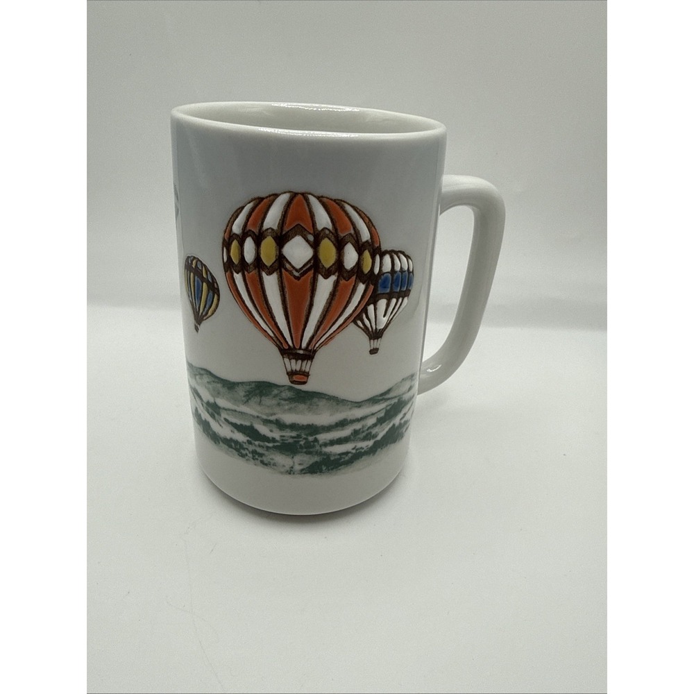 Vintage Otagiri Japan Textured Hot Air Balloons Coffee Mug 18oz